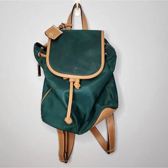 Tommy Hilfiger Handbags - Tommy Hilfiger Julia Designer Green Nylon Small Drawstring Backpack Purse